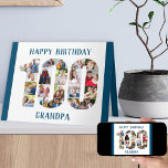 Cartão 100th Birthday Cutout Number 100 Photo Collage<br><div class="desc">Say Happy Birthday to someone special with a unique photo card. The photo template is set up for you to add your photos, working from the top of each number. You can also edit the name from grandpa to dad, grandad, great grandpa or a person's name - whatever you wish....</div>
