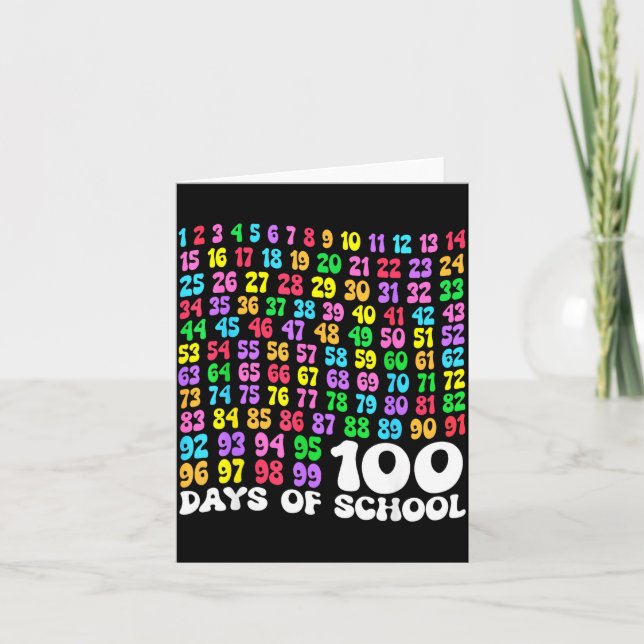 Cartão 100th Day Of School Teacher Kids 100 Days Math Num (Frente)