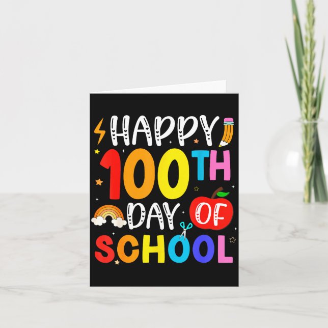 Cartão 100th Day Of School Teachers Students 100 Days Of  (Frente)