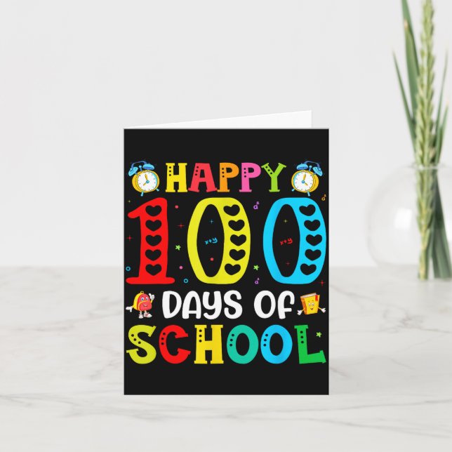 Cartão 100th Day Of School Teachers Students 100 Days Of  (Frente)