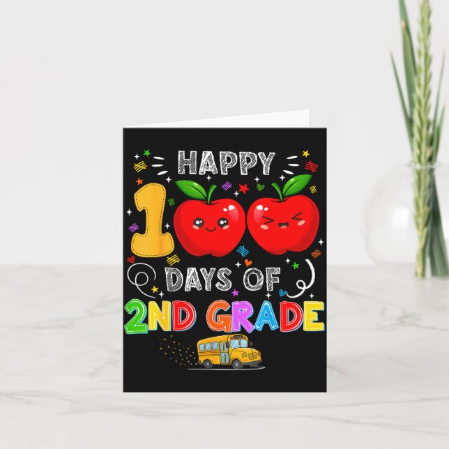 Cartão 100th Days Of 2nd Grade 100 Days Toddler Girl  (Frente)