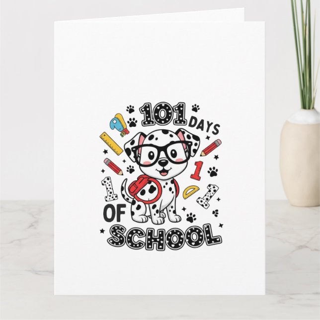 Cartão 101 Days of School Dalmatian Puppy (Frente)
