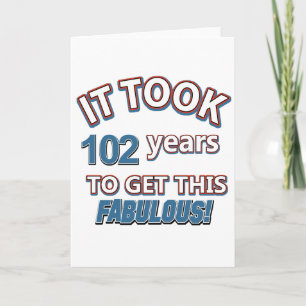 Cartão 102nd year birthday designs