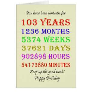 Cartão 103º aniversário