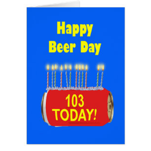 Cartão 103º aniversário feliz do dia da cerveja