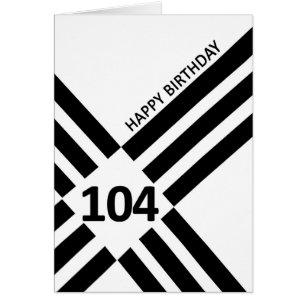 Cartão 104º aniversário do Design de Linha Negra Diagon
