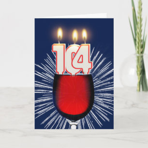 Cartão 104.º Aniversário com vinho e velas