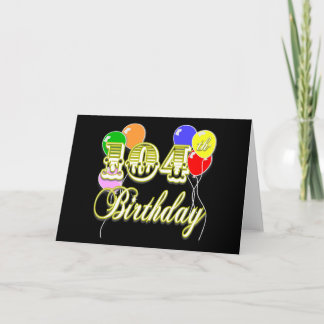 Cartão 104th Birthday with Balloons