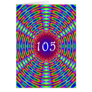Cartão 105.º Aniversário Abstrato Trippy Swirls