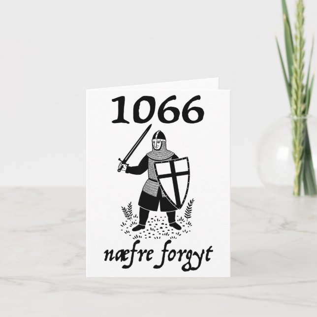 Cartão 1066 Never Forget Naefre Forgyt Funny English Hist (Frente)