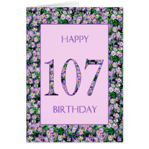 Cartão 107º Aniversário das Margaridas Roxas