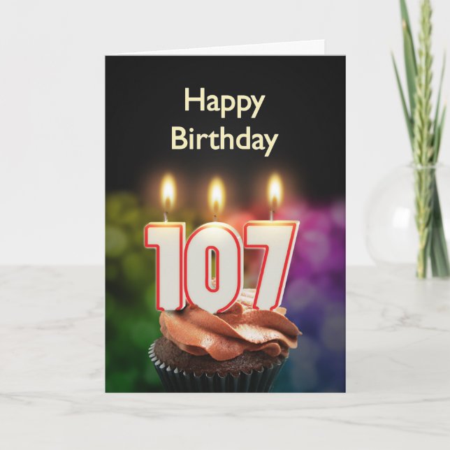 Cartão 107th Birthday card with Candles (Frente)