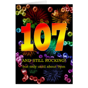 Cartão 107th Birthday Still Rocking