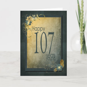 Cartão 107th Birthday-vintage frame