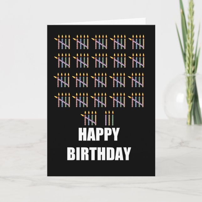 Cartão 108.º Aniversário com Velas (Frente)