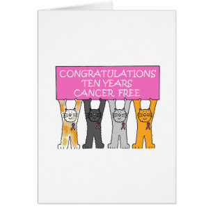 Cartão 10 anos de Parabéns sem Cancer
