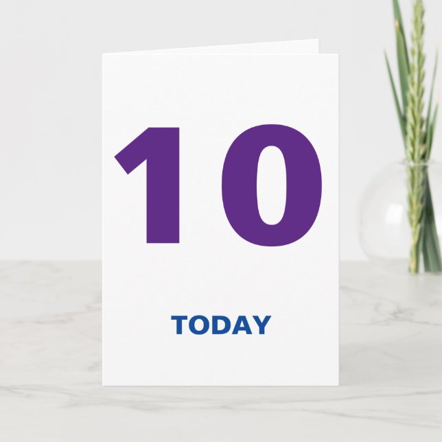 Cartão 10 Anos Hoje Aniversário (Frente)