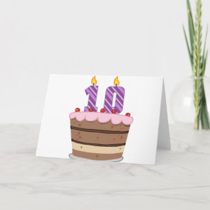 Cartão 10 anos no Bolo de Aniversário