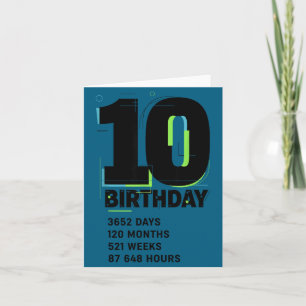 Cartão 10 Anos Sendo Incrível Menina Menino 10º Aniversár