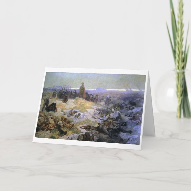 Cartão #10 Após a Batalha de Grunwald, Mucha (Frente)