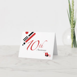 Cartão 10.o Aniversário (aves mod)