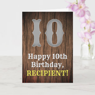Cartão 10.o aniversário: Country Western Inspirou Olhar,