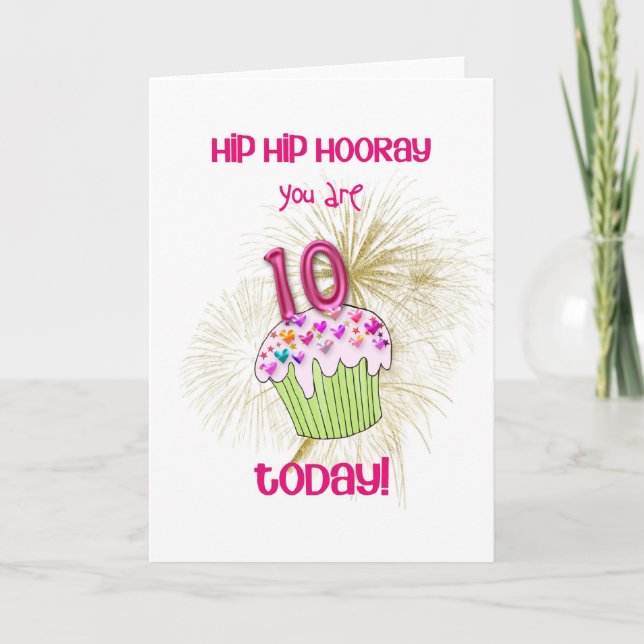 Cartão 10 today cupcake birthday card (Frente)