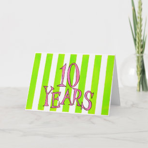 Cartão 10 Years Sobriety Birthday / Anniversary Card