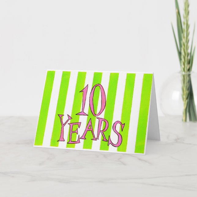 Cartão 10 Years Sobriety Birthday / Anniversary Card (Frente)