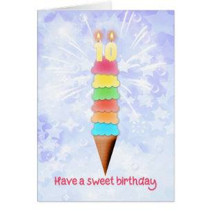 Cartão 10th  Birthday Giant Ice Cream