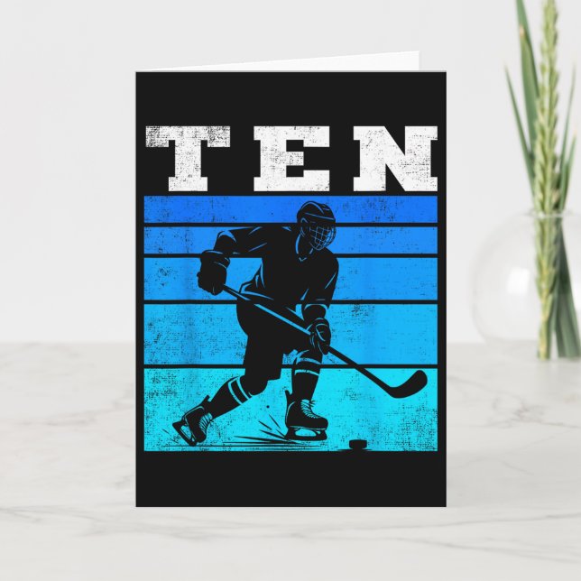 Cartão 10th Birthday Ice Hockey Boys Ten Hockey Birthday  (Frente)