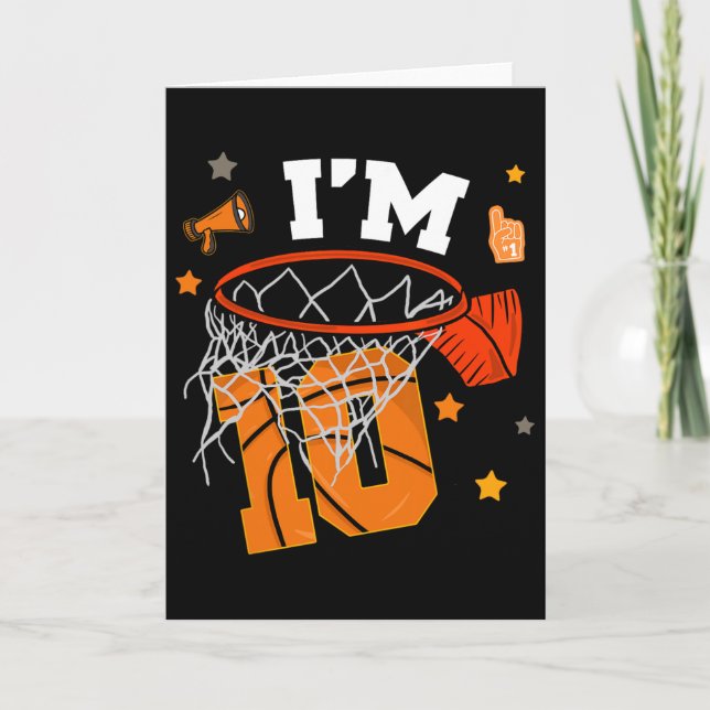 Cartão 10th Birthday Sketll Boy 10 Yr Old I'm Ten Years B (Frente)