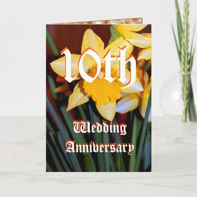 Cartão 10th wedding anniversary card - Daffodil (Frente)