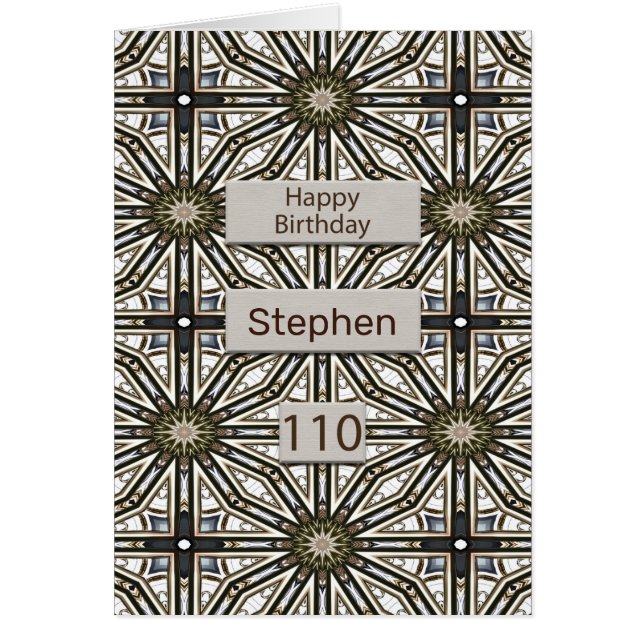 Cartão 110º aniversário Abstrato Mandala Design (Frente)