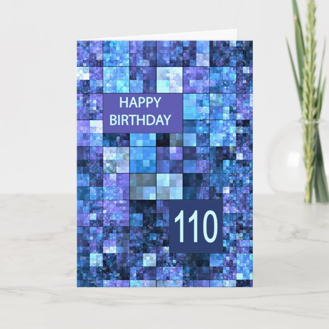 Cartão 110º aniversário, Blue Squares, (Frente)