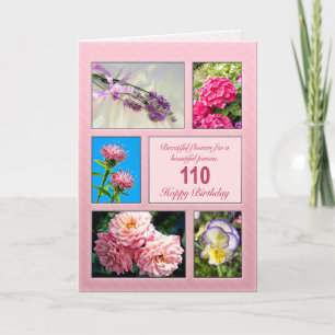 Cartão 110th birthday, beautiful flowers card