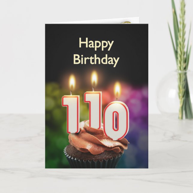 Cartão 110th Birthday card with Candles (Frente)