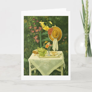Cartão 1144 Tea Time in Garden Greeting Card