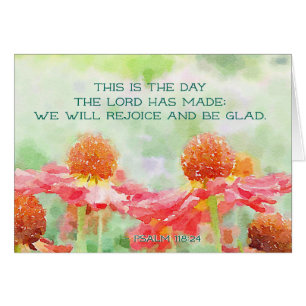 Cartão 118:24 do salmo este é o dia onde o senhor fez