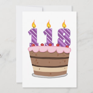 Cartão 118 anos no Bolo de Aniversário