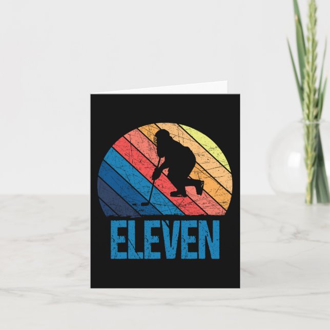 Cartão 11 Aniversário De Hóquei No Gelo De 11 Anos (Frente)