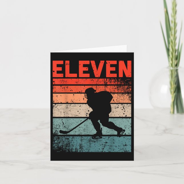 Cartão 11 Aniversário De Hóquei No Gelo De 11 Anos (Frente)