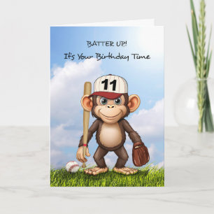 Cartão 11 Birthday Baseball Birthday Bat Ball