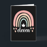 Cartão 11 Birthday Boho Rainbow Party Kids 11 anos<br><div class="desc">Perfeito para a festa de aniversário do arco-íris de 11 de um jovem de onze anos,  que celebra seu décimo primeiro aniversário. Bonito presente de aniversário para uma criança de 11 anos,  que adora arco-íris.</div>