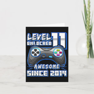 Cartão 11 Birthday Boy Level 11 Gamer 11 Year Video Gam