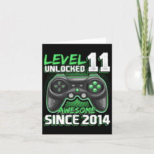 Cartão 11 Birthday Boy Level 11 Gamer 11 Year Video Gam