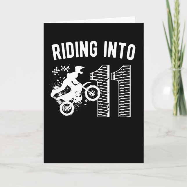 Cartão 11 Birthday Gift Dirt Bike 11 Year Old Biker (Frente)