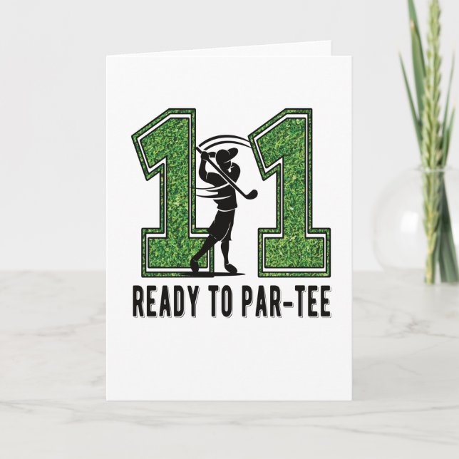 Cartão 11 Birthday Gift Golf Player de 11 anos (Frente)