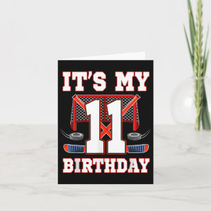 Cartão 11 Birthday Ice Hockey Player 11 Anos