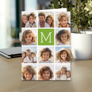 Cartão 11 Colagem de Fotos - Grade Mínima com Texto